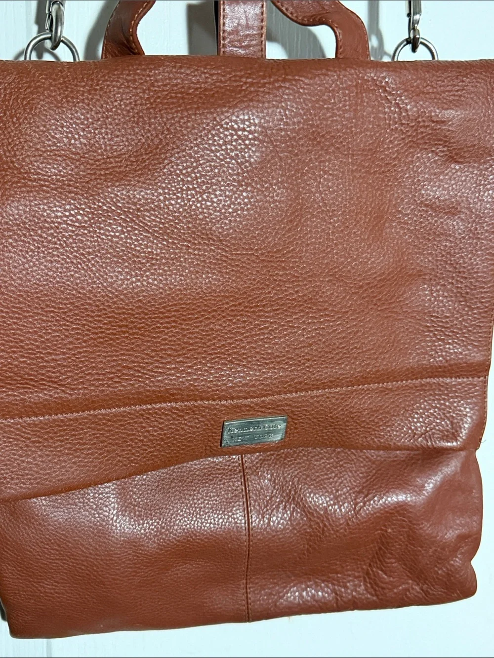 Keneth Cole New York brown Flap button bag Leather bag crossbody bag